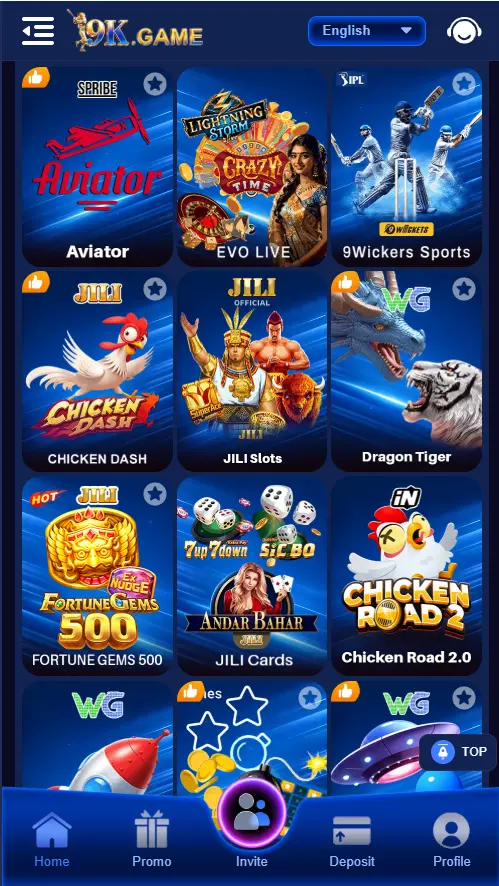 9k app interface